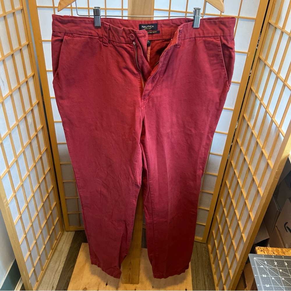Nautica Men's Chinos in Deep Red